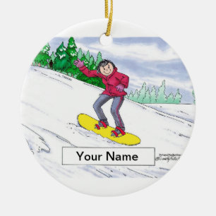 Snowboarden - Frauen Keramikornament