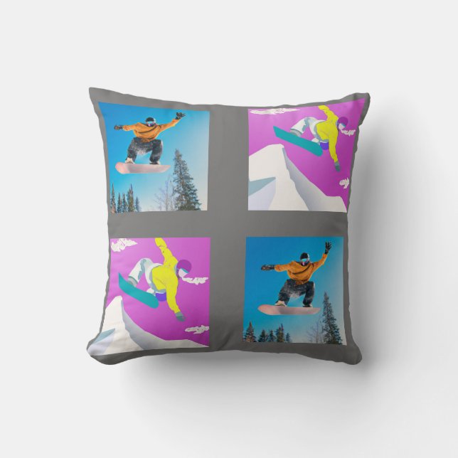 Snowboarden Freude für die Teenager dieses Weihnac Kissen (Vorderseite)