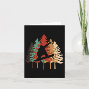 Snowboarden Geschenk Design Vintage Pine Tree Stil Karte