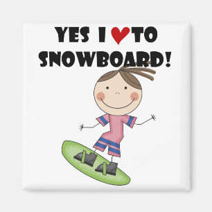 Snowboarden Girl Tshirts und Geschenke Magnet