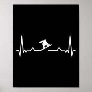 Snowboarden Herzschlag Wintersportgeschenk für Sno Poster