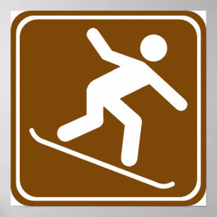 Snowboarden Highway-Zeichen Poster