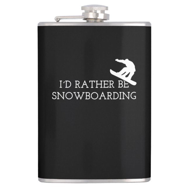 Snowboarden - ich würde eher Snowboarden Flachmann (Vorderseite)