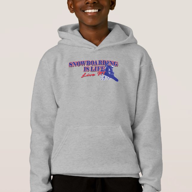 Snowboarden ist das Leben Hoodie (Vorderseite)