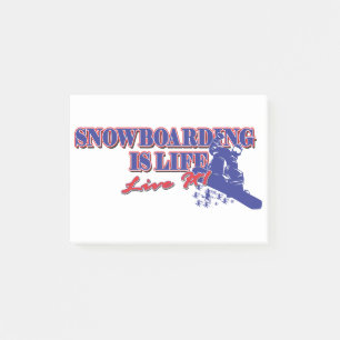 Snowboarden ist Leben-Live-it Post-it Klebezettel