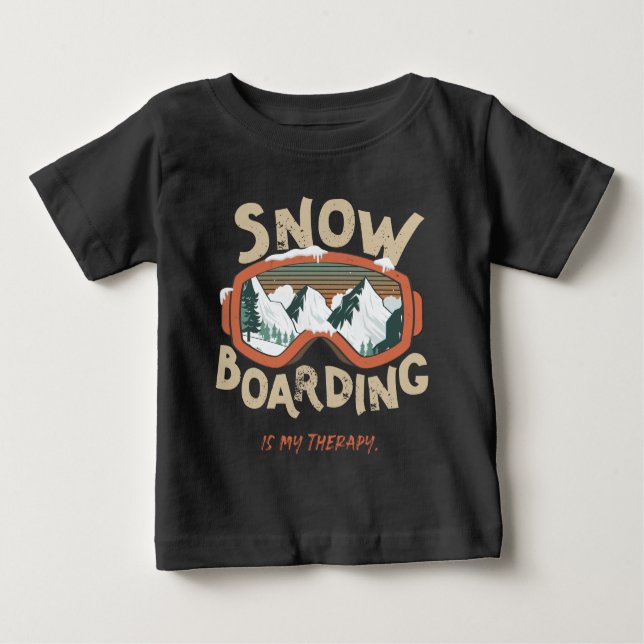Snowboarden ist meine Therapie Funny Mountain Wint Baby T-shirt (Vorderseite)