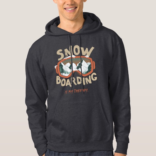 Snowboarden ist meine Therapie Funny Mountain Wint Hoodie (Vorderseite)