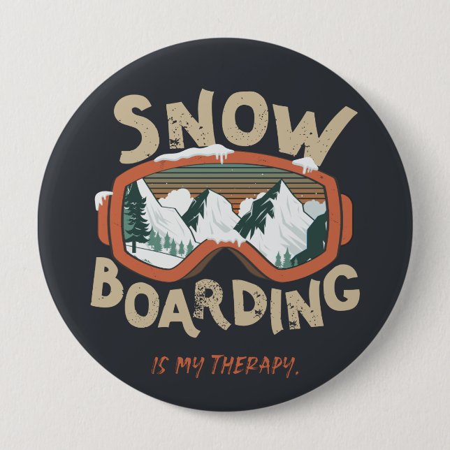 Snowboarden ist meine Therapie - Wintersport Button (Vorderseite)