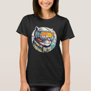 Snowboarden Katze Cool Snowboarder oder Skier Moun T-Shirt