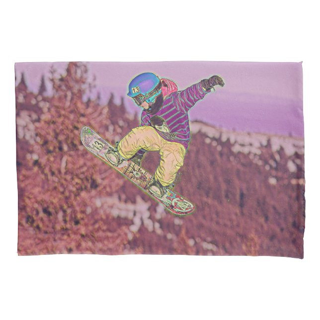 Snowboarden Kissenbezug (Vorderseite)