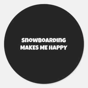 Snowboarden macht mich glücklich Design für Männer Runder Aufkleber