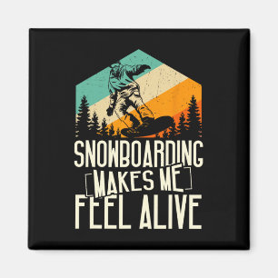 Snowboarden macht mich zum Coolen Winter-Retro Magnet