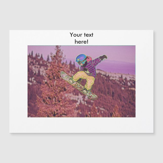 Snowboarden Magnetkarte (Vorderseite)