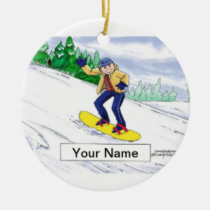 Snowboarden - Männlich Keramik Ornament