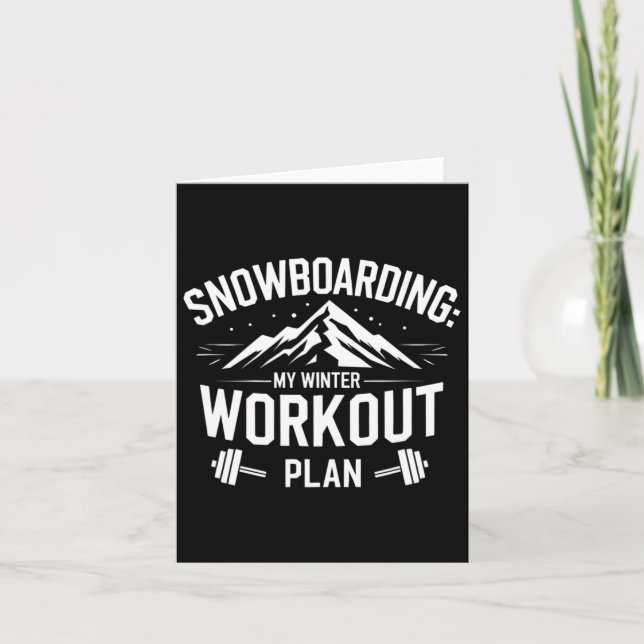 Snowboarden Mein Winter Workout Plan Sarcastic Hum Karte (Vorderseite)