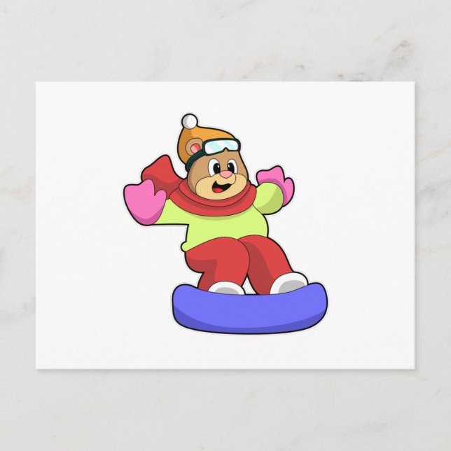Snowboarden mit Snowboard Postkarte (Vorderseite)