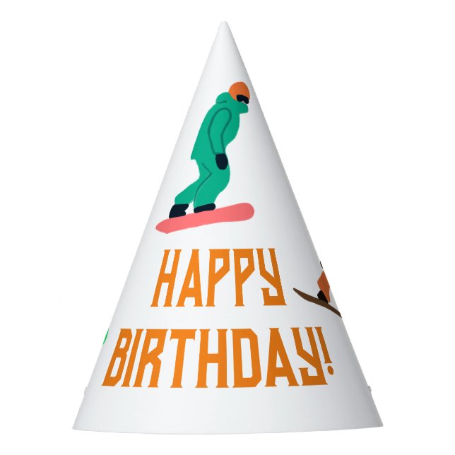 Snowboarden Partyhütchen (Vorderseite)