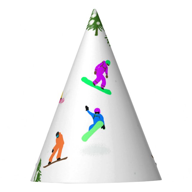 Snowboarden Partyhütchen (Vorderseite)