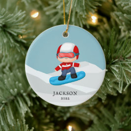 Snowboarden Personalisiert Weihnachten Keramik Ornament
