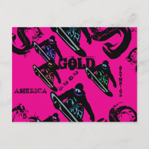 SNOWBOARDEN POSTKARTE