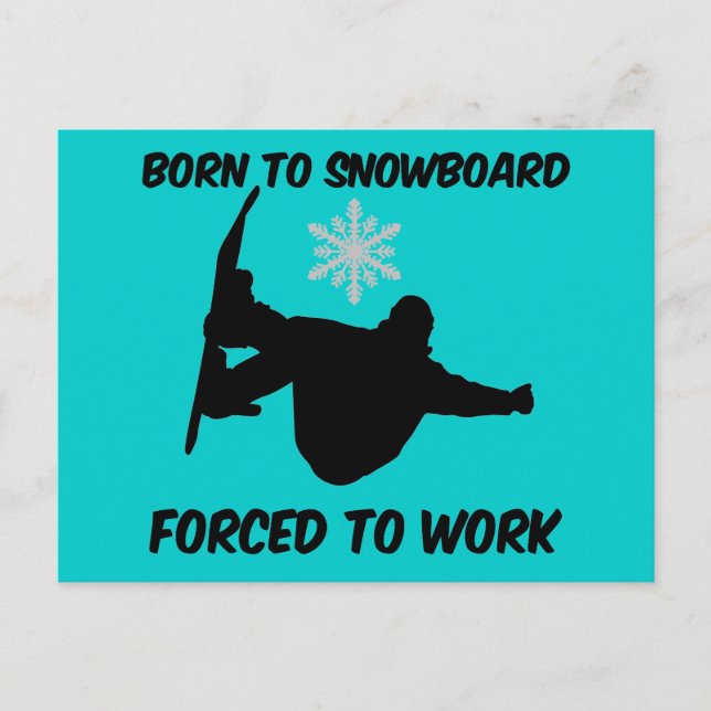 Snowboarden Postkarte (Vorderseite)