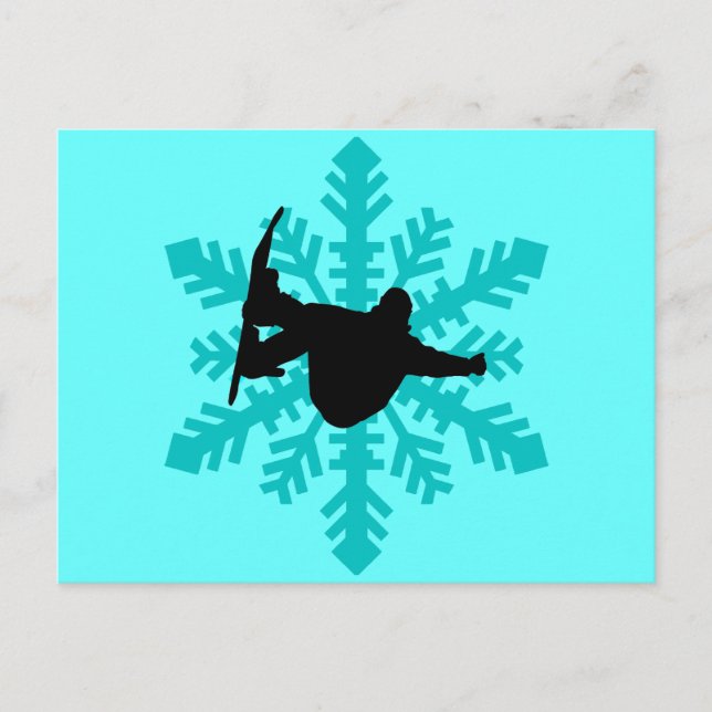Snowboarden Postkarte (Vorderseite)