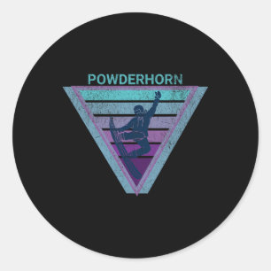 Snowboarden Powderhorn Ski Resort Colorado Snowbo Runder Aufkleber