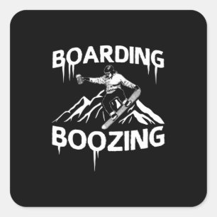 Snowboarden Quadratischer Aufkleber