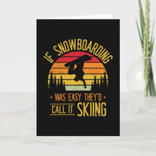Snowboarden Retro Skifahren auf Schnee Snowboarder Karte