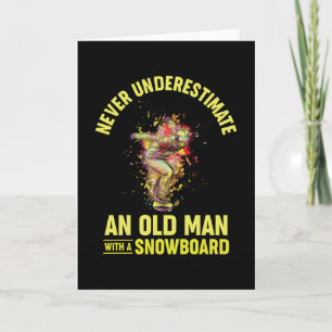 Snowboarden Retro Skifahren auf Schnee Snowboarder Karte