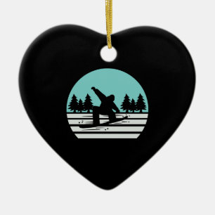 Snowboarden Retro Vintage Keramik Ornament