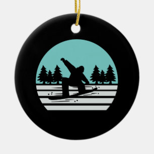 Snowboarden Retro Vintage Keramik Ornament