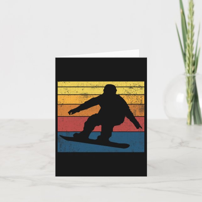 Snowboarden Retro Vintages Geschenk Karte (Vorderseite)