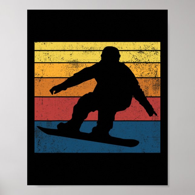 Snowboarden Retro Vintages Geschenk Poster (Vorne)
