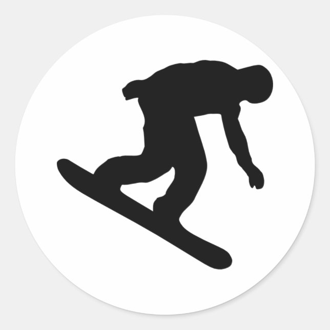 Snowboarden Runder Aufkleber (Vorderseite)