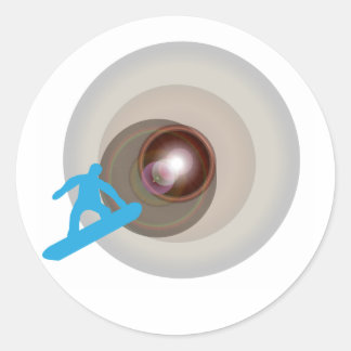 Snowboarden Runder Aufkleber