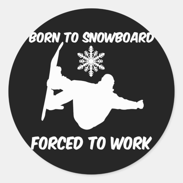Snowboarden Runder Aufkleber (Vorderseite)
