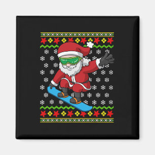 Snowboarden Santa Snowboarder Ugly Weihnachtsschne Magnet