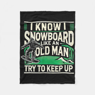 Snowboarden Shirt Männer Grandpa Snowboarder Snowb Fleecedecke