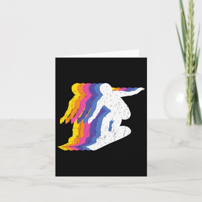 Snowboarden Shirts Retro Vintag Snowboarder - Sn Karte (Vorderseite)