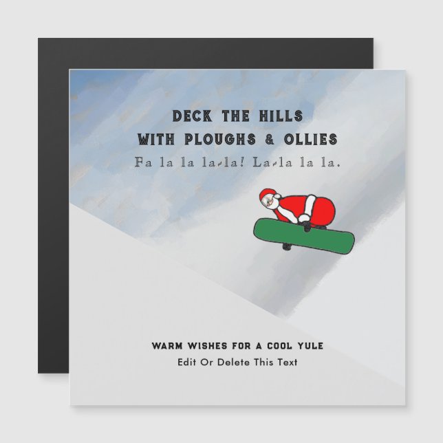 Snowboarden Ski Lounge Weihnachtskarte Magneteinladung (Vorne/Hinten)