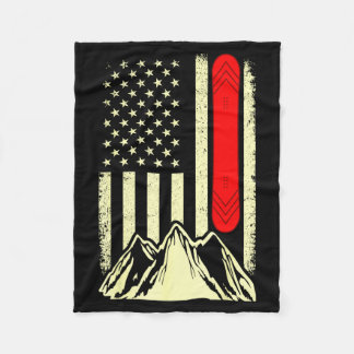 Snowboarden Skifahren Snowboard amerikanische Flag Fleecedecke