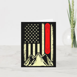 Snowboarden Skifahren Snowboard amerikanische Flag Karte