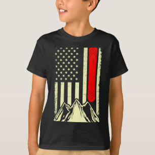 Snowboarden Skifahren Snowboard amerikanische Flag T-Shirt