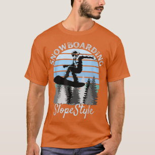 Snowboarden SlopeStyle Cool Vintage Blau Sonnenunt T-Shirt