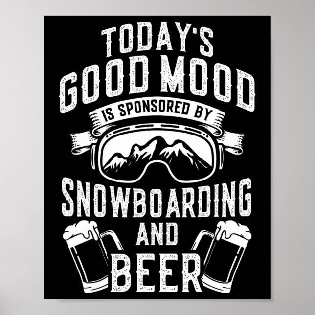 Snowboarden Snowboard Beer Vintag Heute Gutes M Poster (Vorne)