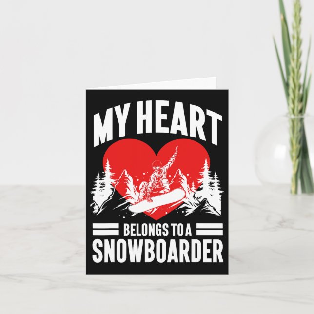 Snowboarden Snowboard Girlfriend Ehefrau Mein Herz Karte (Vorderseite)