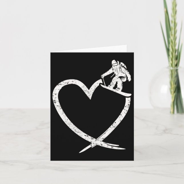Snowboarden Snowboard Herz Vintag Karte (Vorderseite)