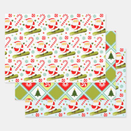 Snowboarden Snowboard Holiday Geschenk Geschenkpapier Set