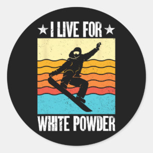 Snowboarden Snowboard Outfit ich lebe für White Po Runder Aufkleber